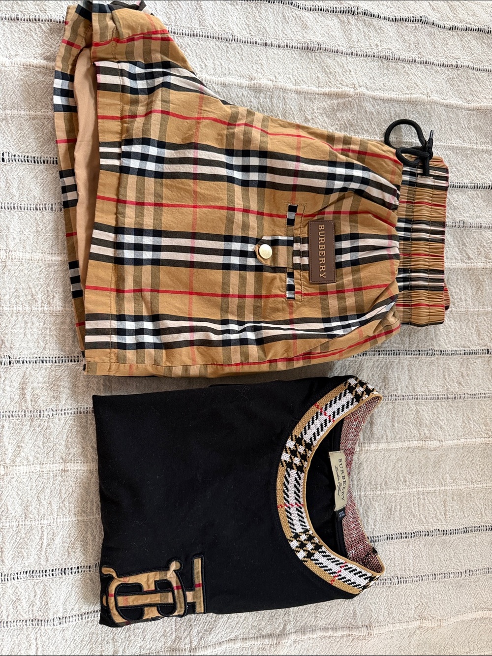 Women’s Tan Checkered Drawstring Shorts Set